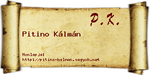 Pitino Kálmán névjegykártya